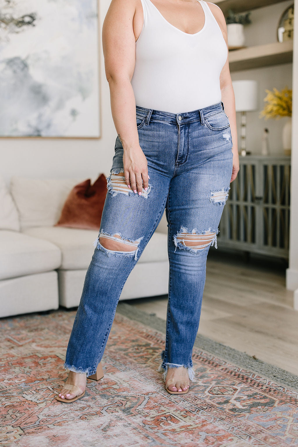 Judy Blue O'Hara Destroyed Straight Jeans