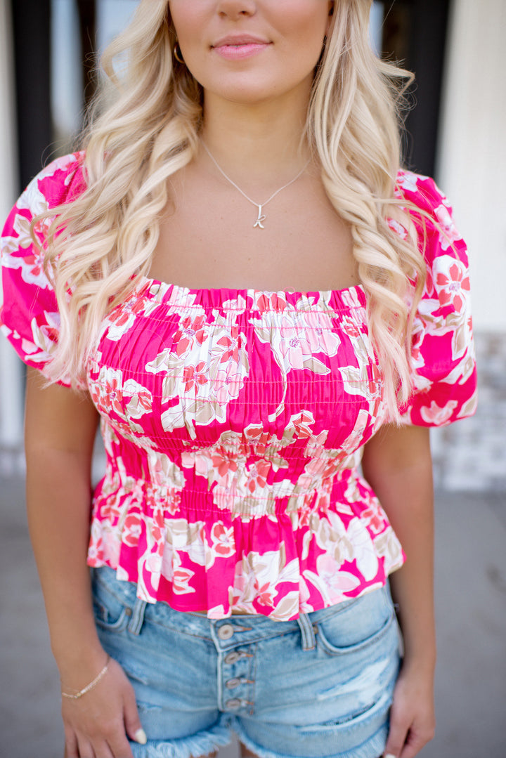 Peony Party Top (Fuchsia)