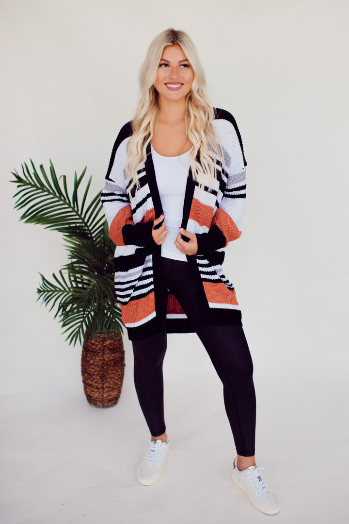 Cozy Times Striped Cardigan