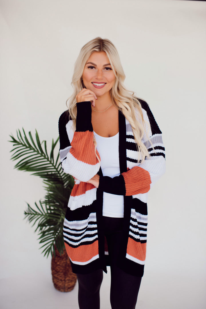 Cozy Times Striped Cardigan