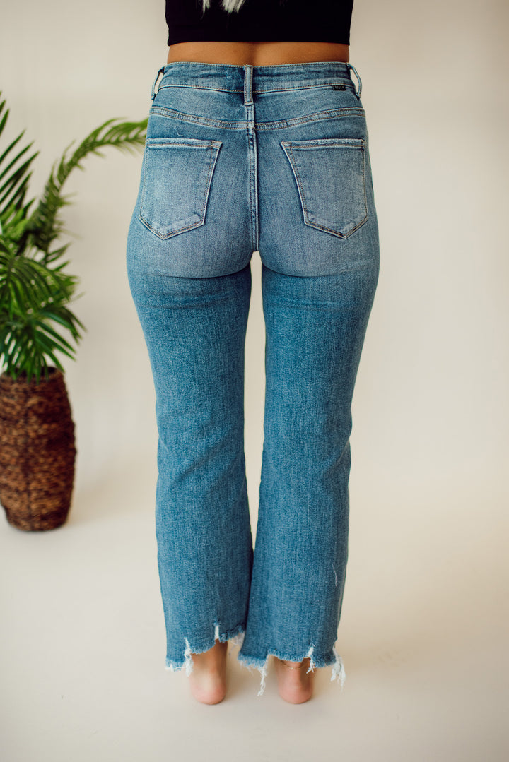 Risen Hayden Crop Straight Jeans (Medium Wash)