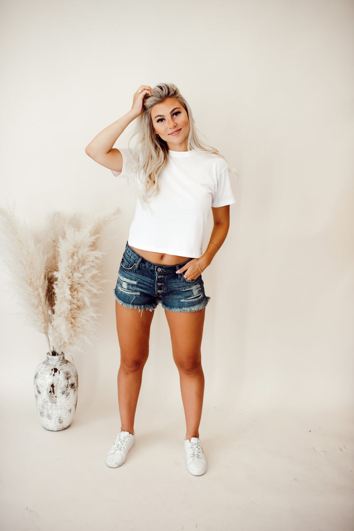 Kori Cropped Tee (White)