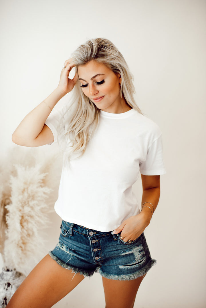 Kori Cropped Tee (White)