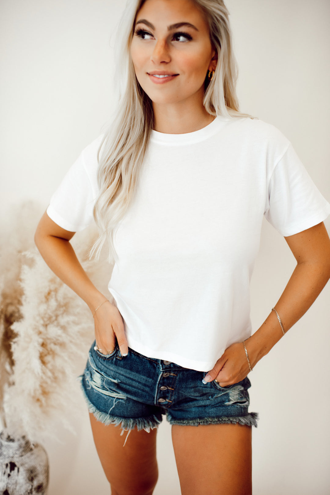 Kori Cropped Tee (White)