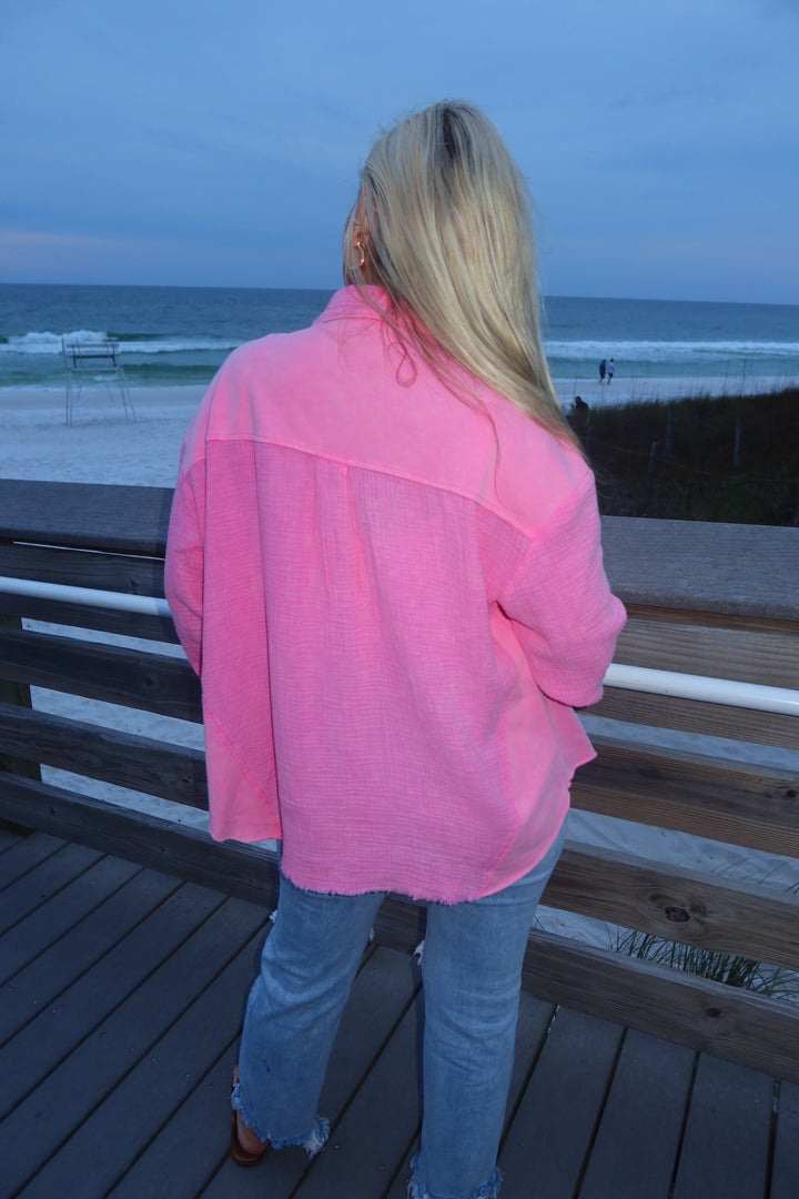 30A Let Loose Button Down (Pink)