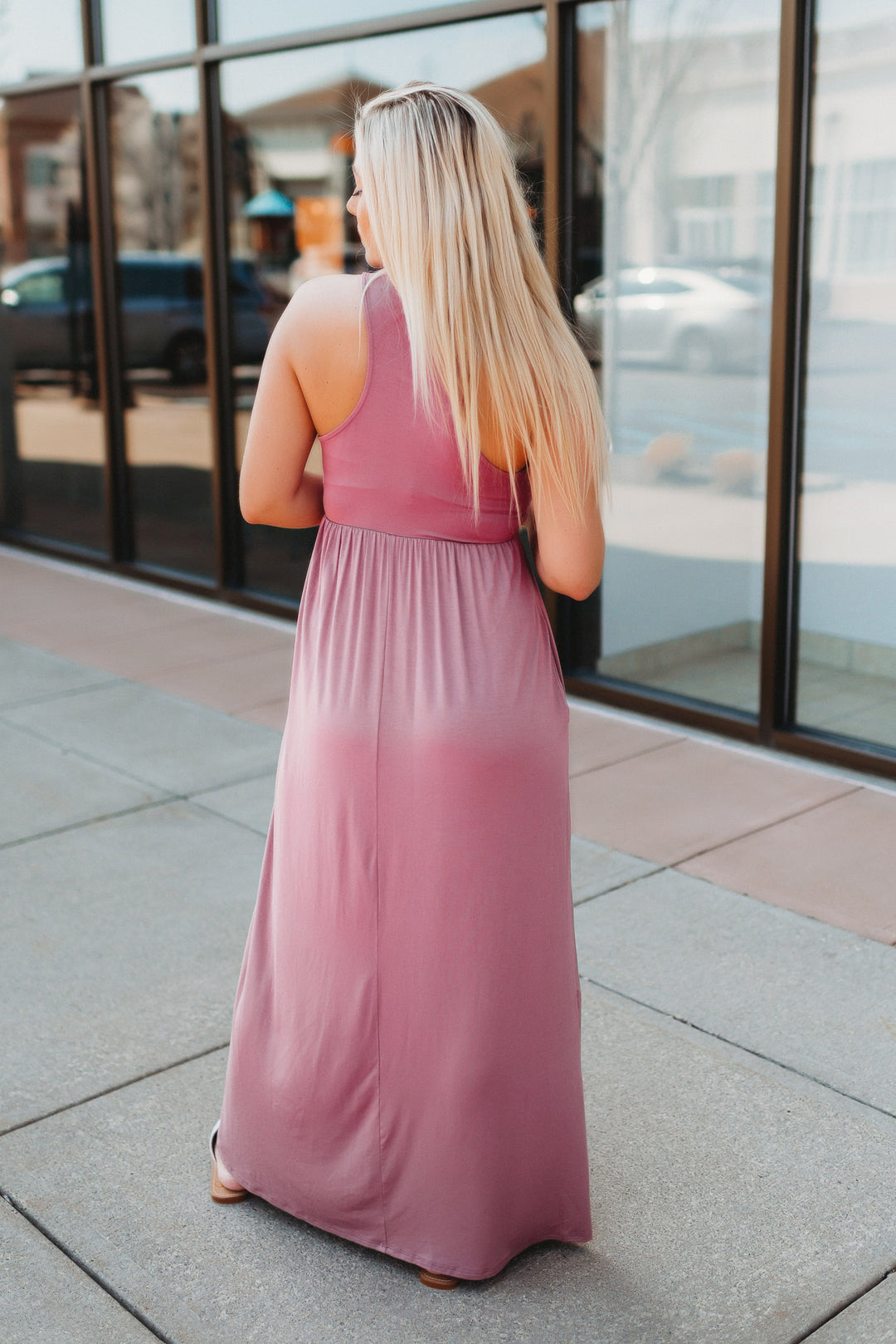 Modestly Posed Racerback Maxi (Mauve)