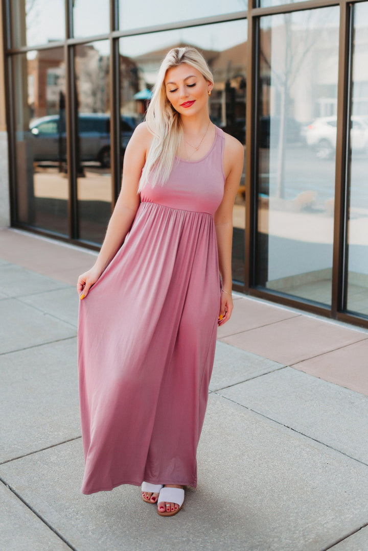 Modestly Posed Racerback Maxi (Mauve)