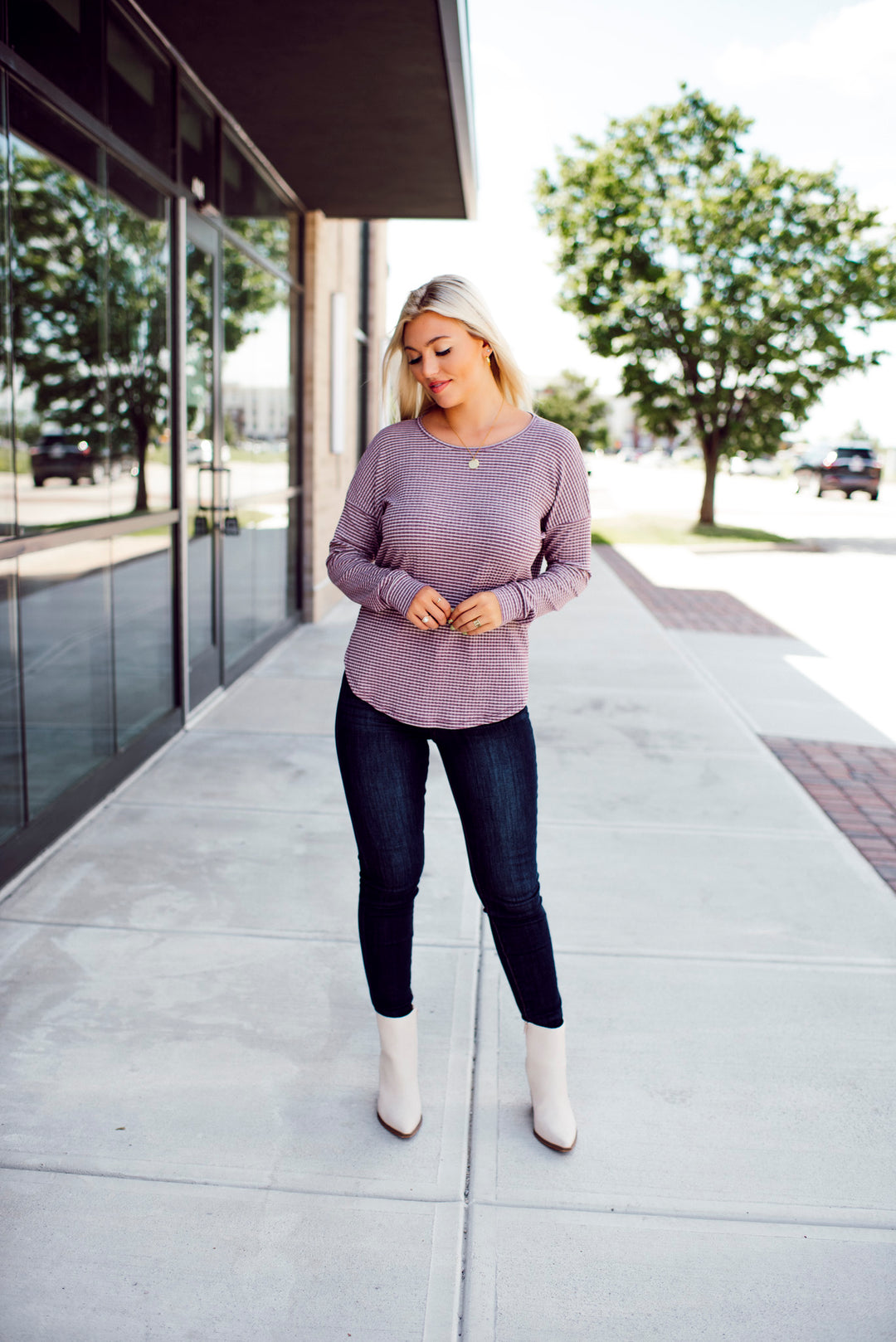 Move Along Striped Top (Plum)