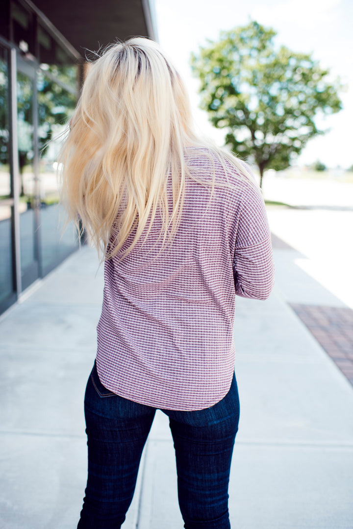 Move Along Striped Top (Plum)