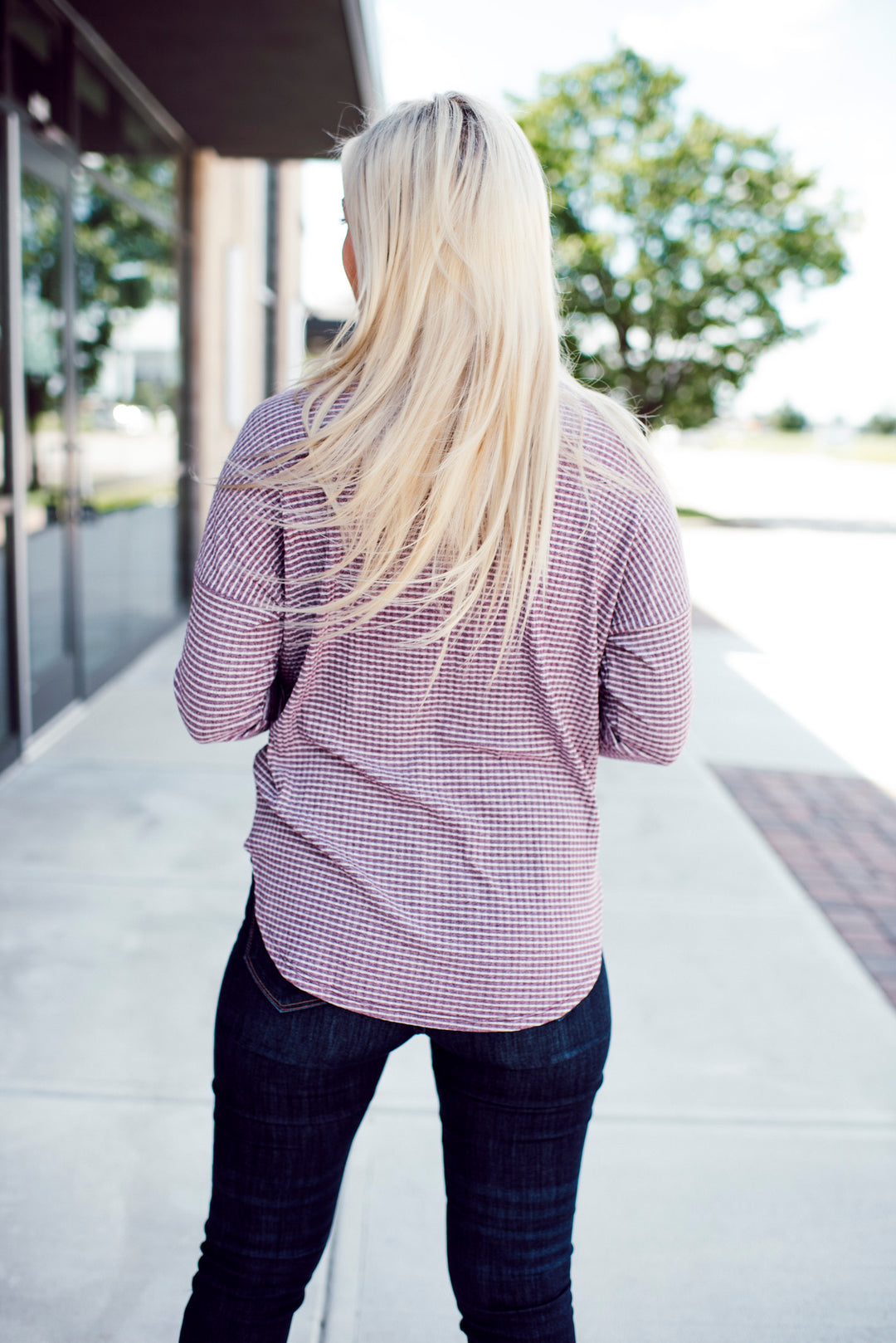 Move Along Striped Top (Plum)