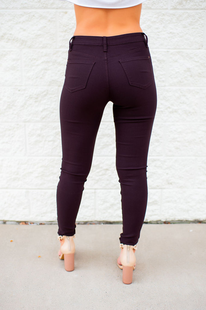 Missy Hyper-Stretch Skinnies (Dark Berry) FINAL SALE