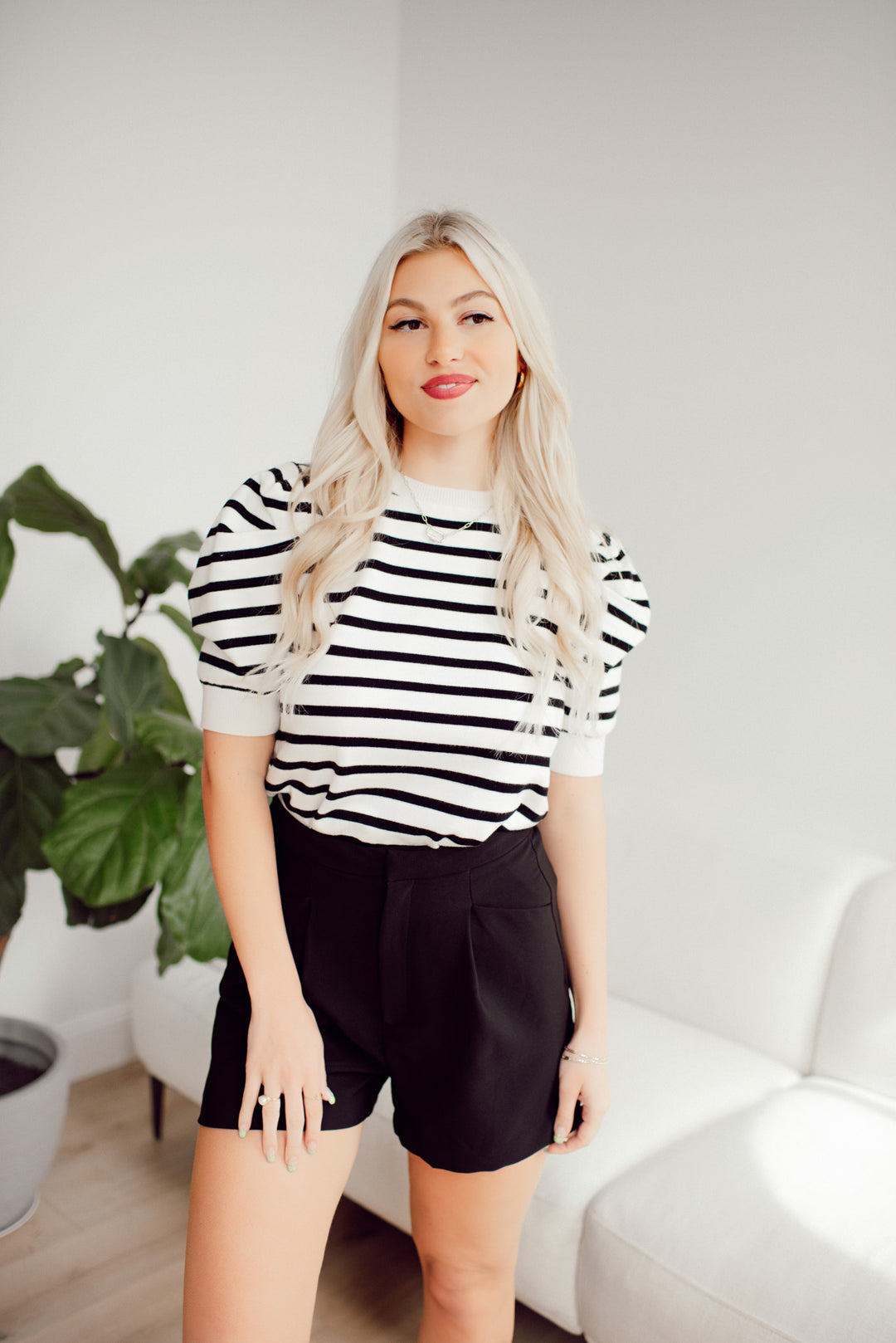 Talk About Stripes Top (Black)