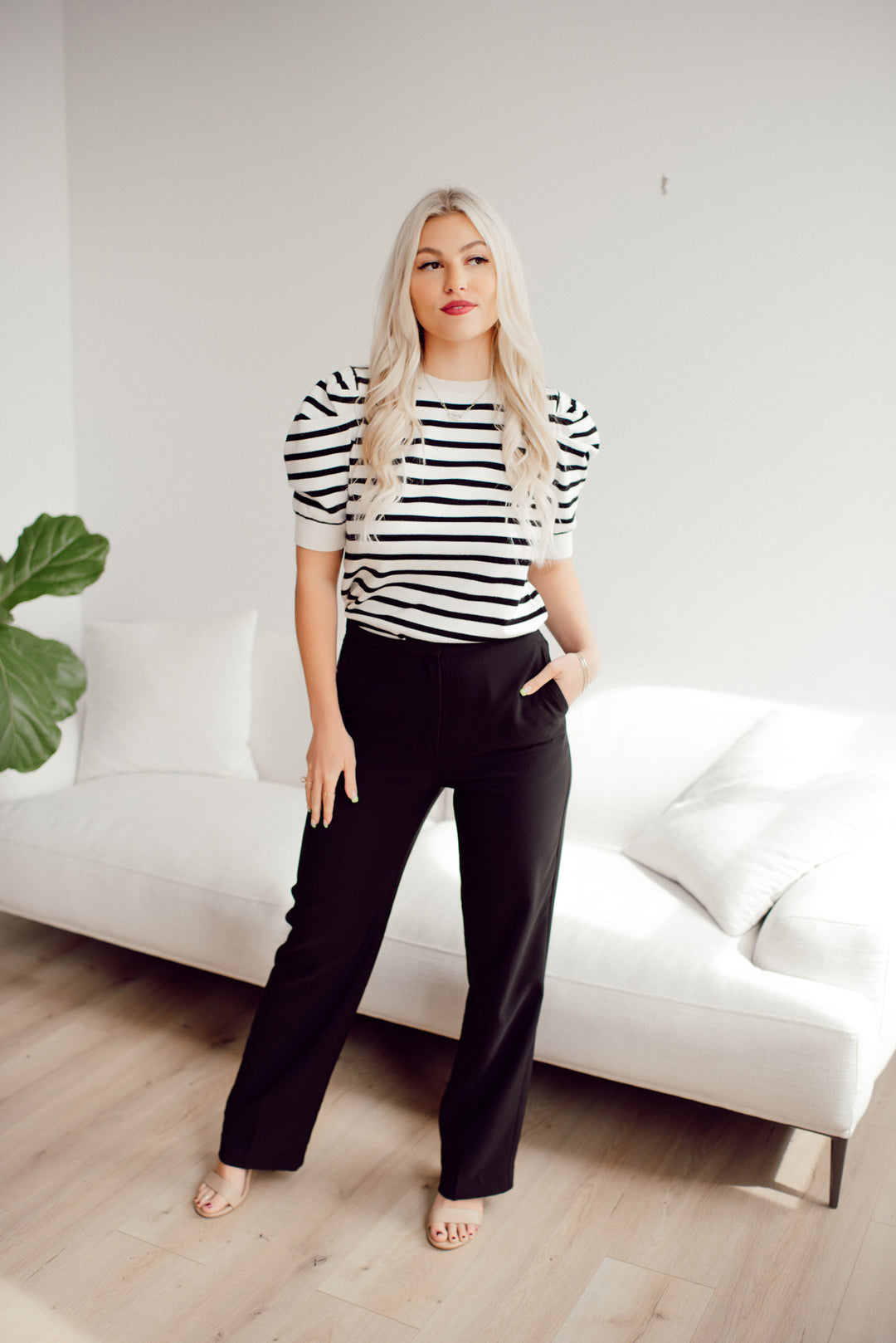 Talk About Stripes Top (Black)