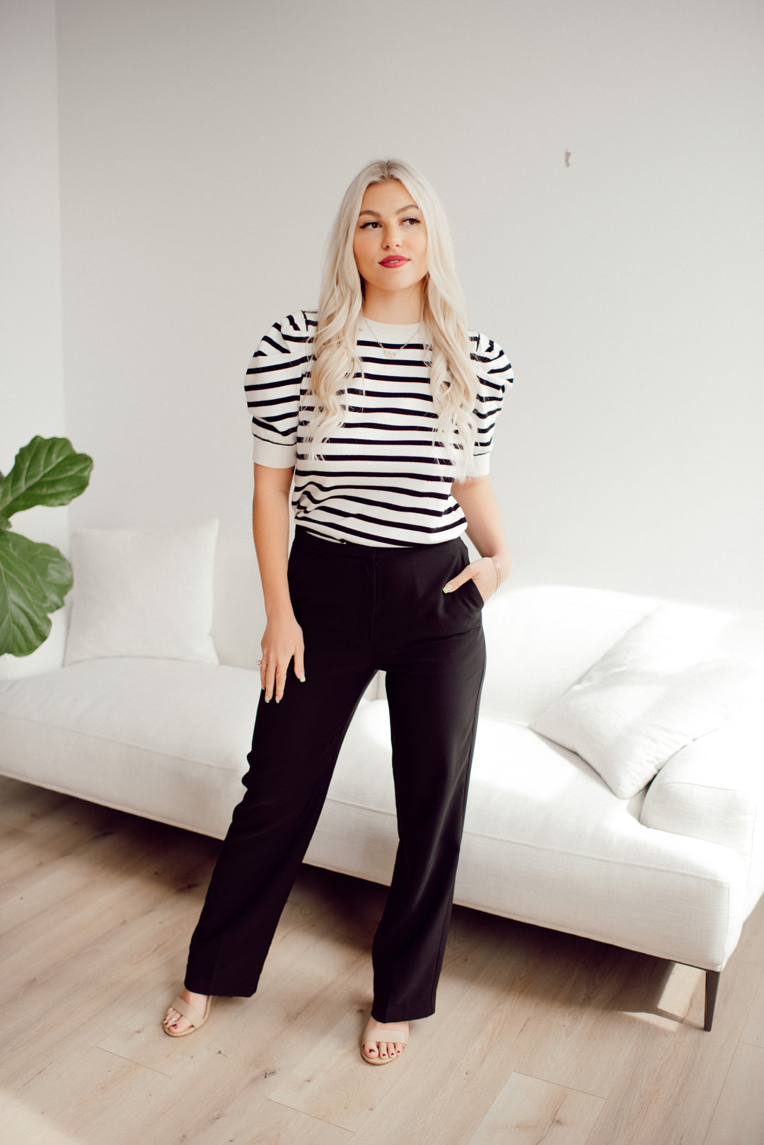 Talk About Stripes Top (Black)