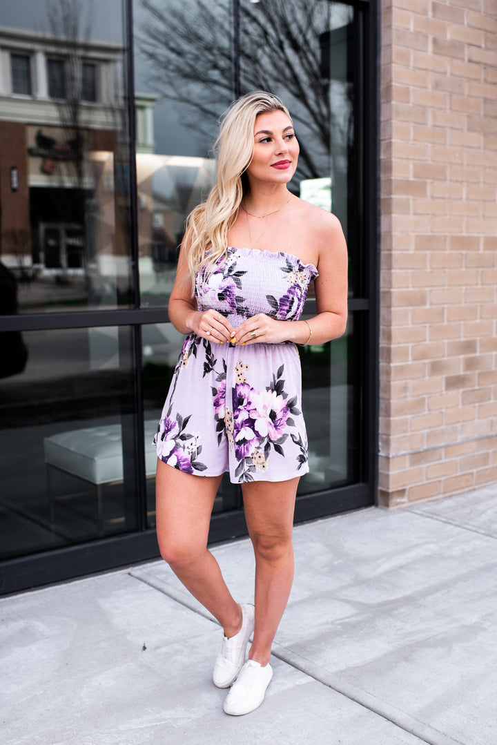 Floral Embrace Romper (Lilac)