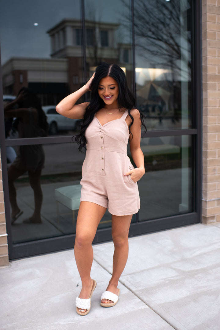 The Monroe Romper (Sand)