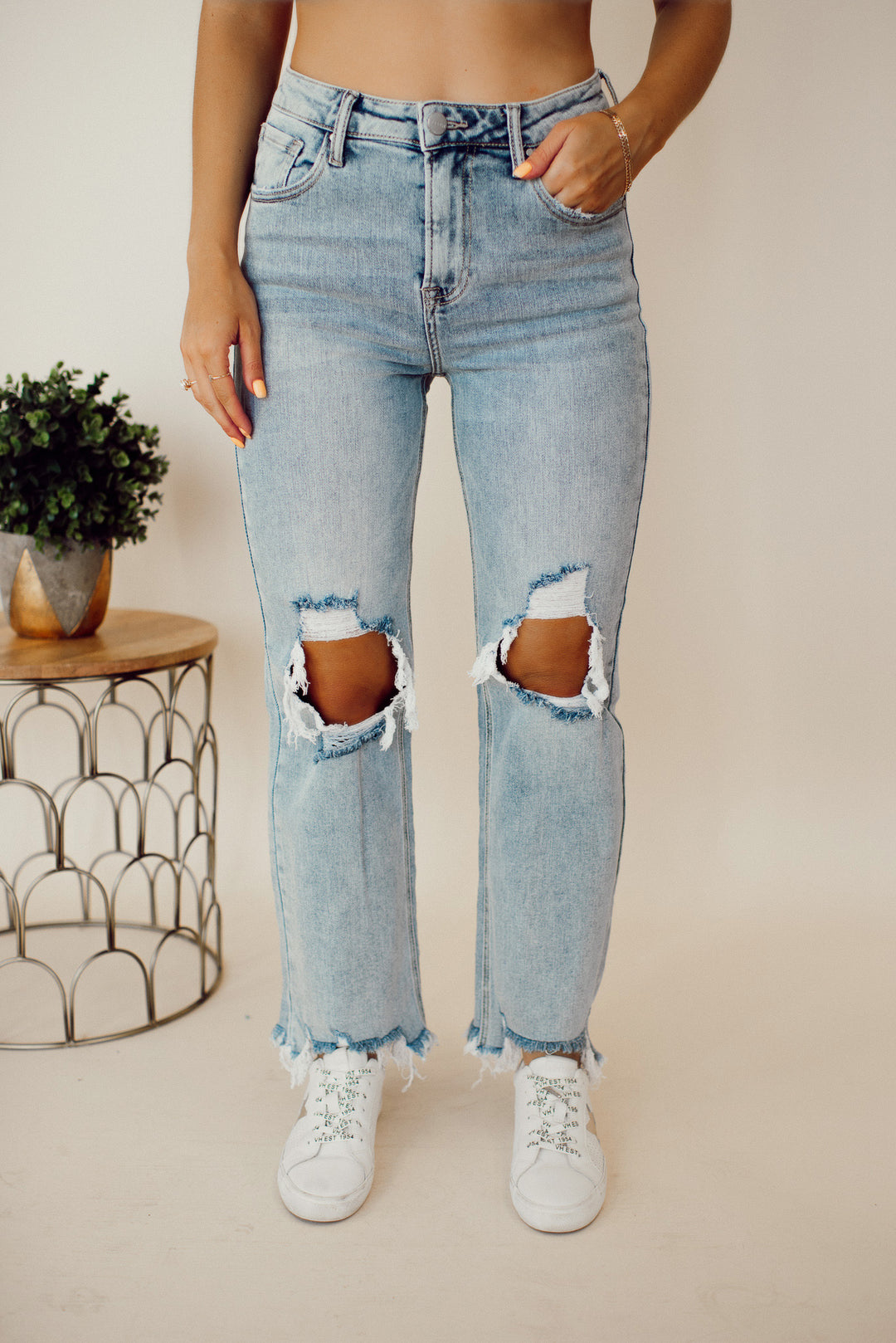 Risen Owyn High Rise Crop Jeans