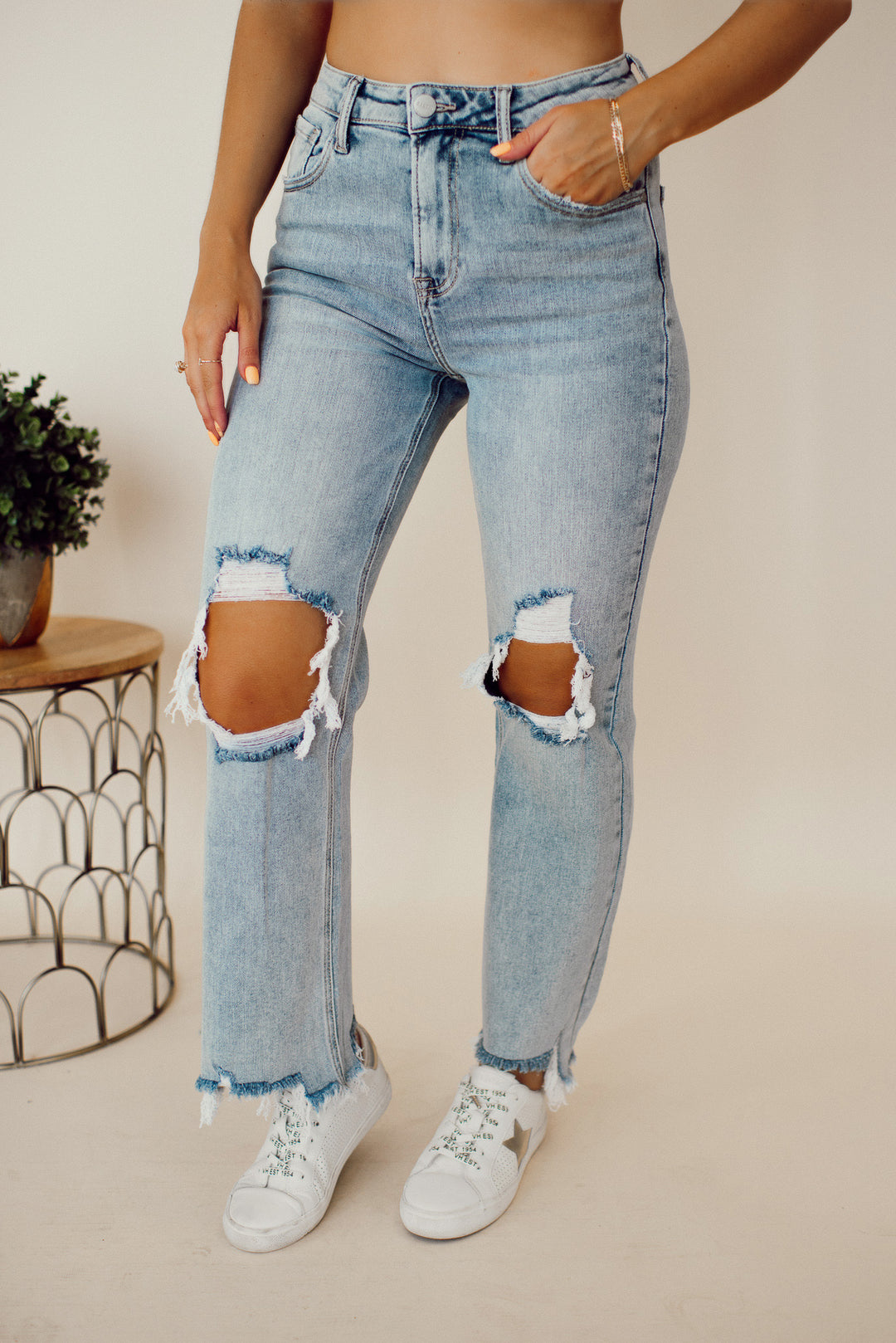 Risen Owyn High Rise Crop Jeans