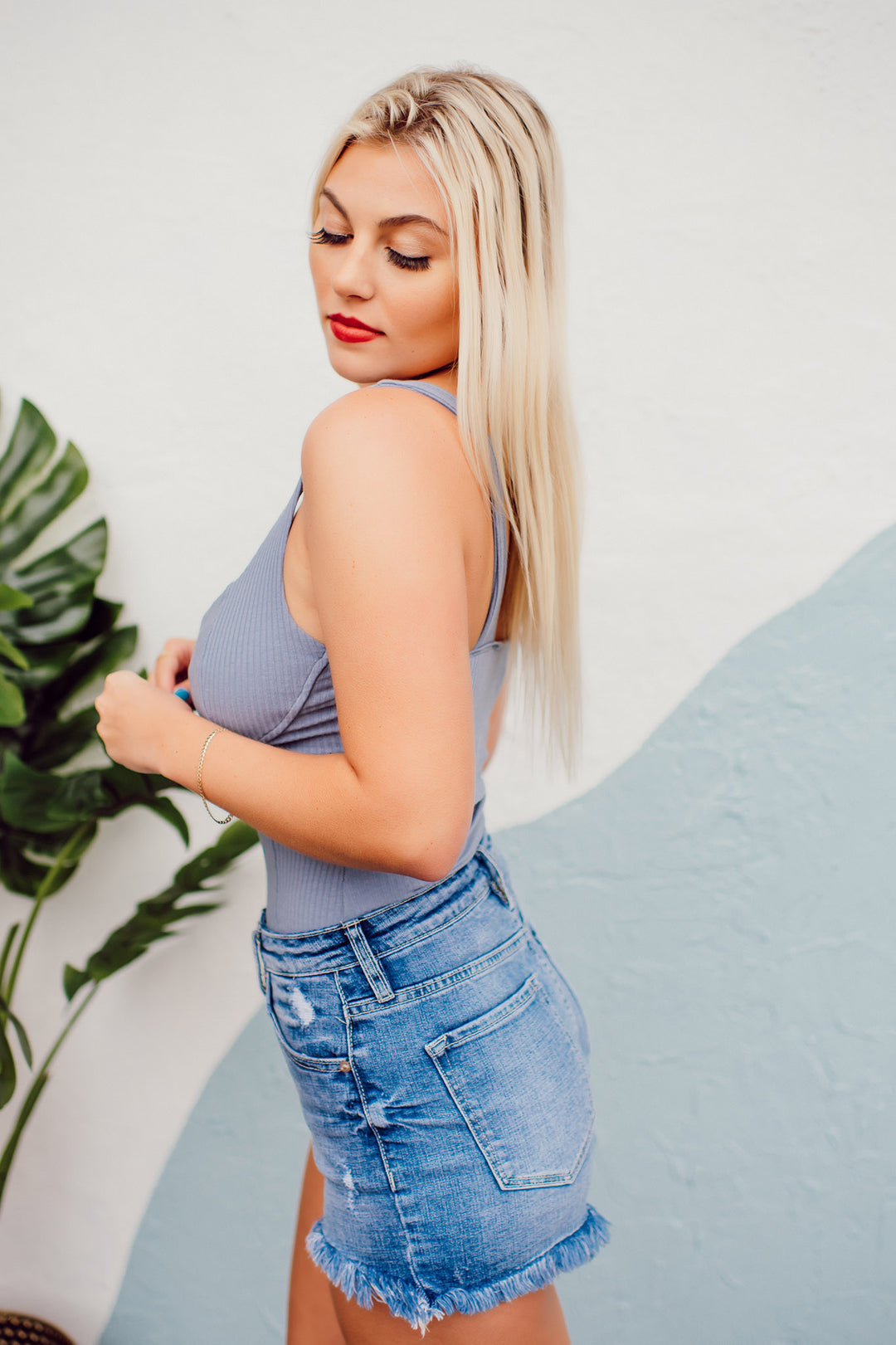 The Kiwi Bodysuit (Stone Blue)