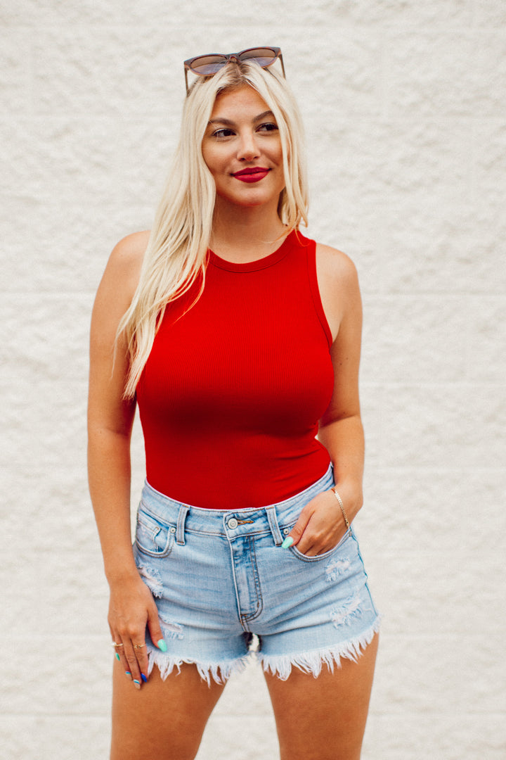 Not Over It Bodysuit (Red)