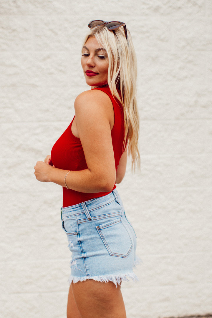 Not Over It Bodysuit (Red)