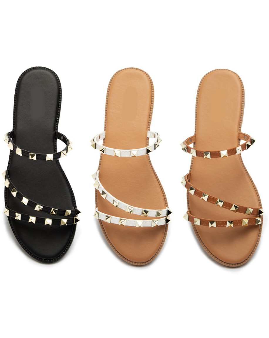 Desmond Studded Sandals (Black)