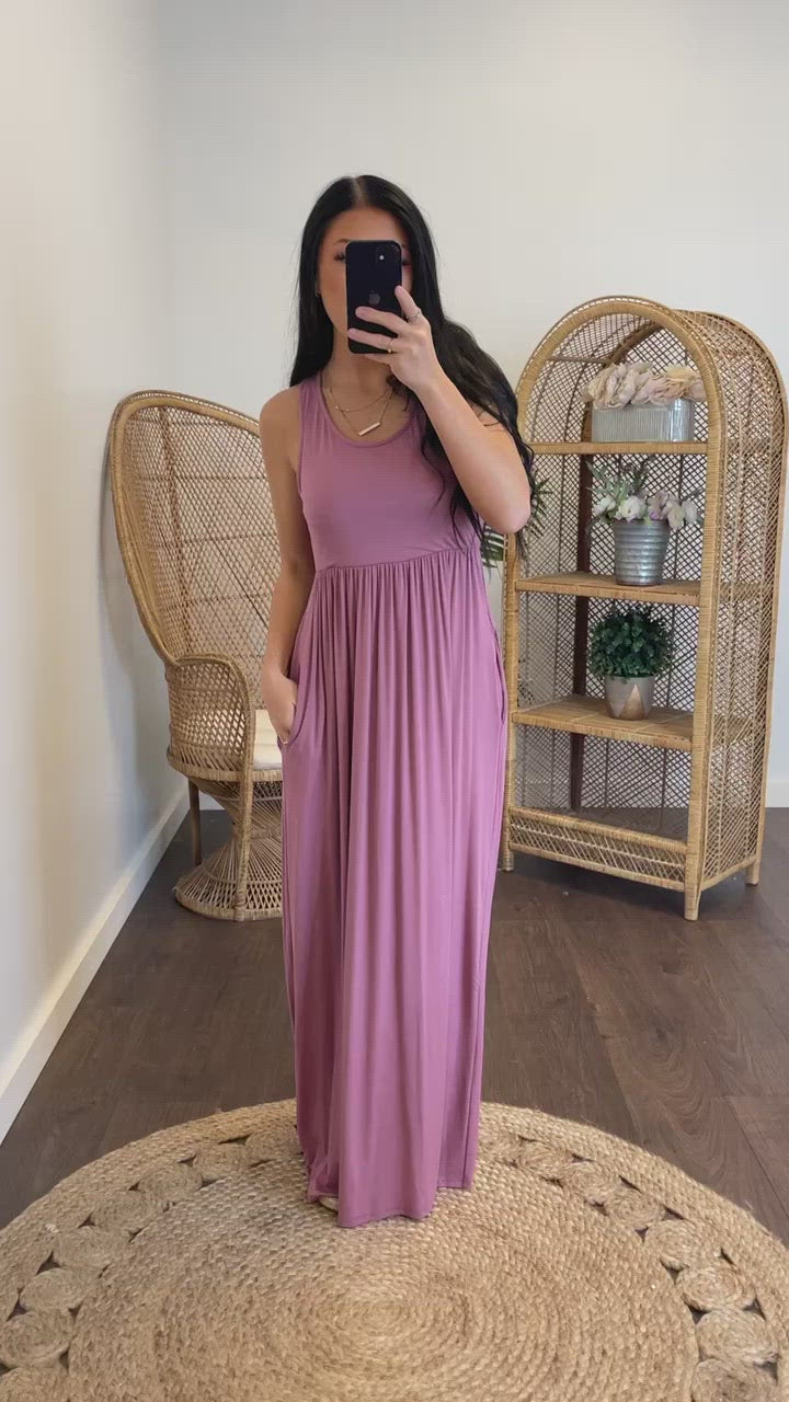 Modestly Posed Racerback Maxi (Mauve)