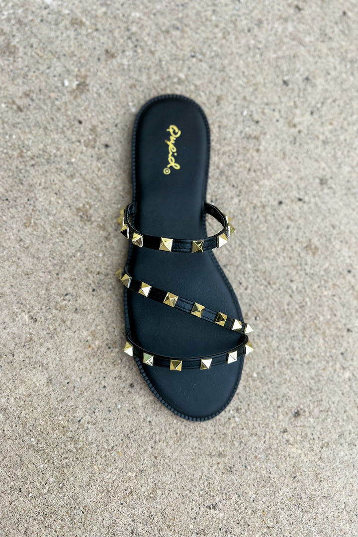 Desmond Studded Sandals (Black)