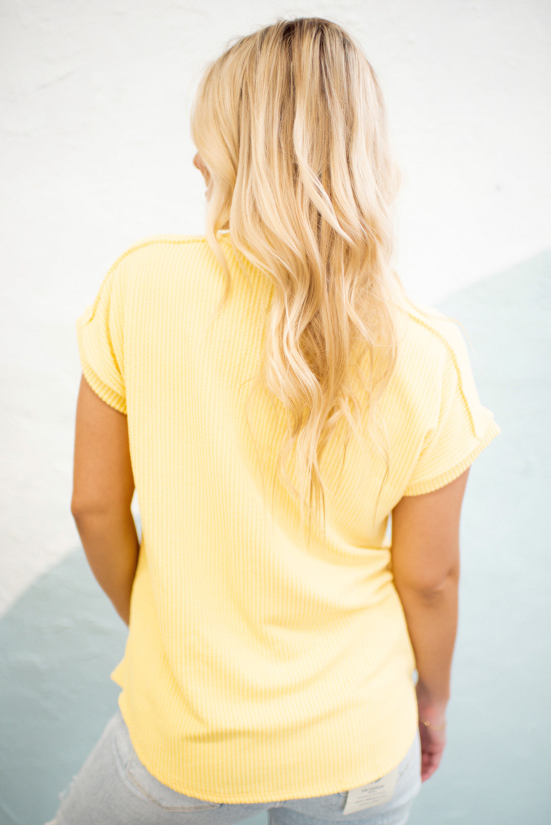 Slightly Extra V-Neck Top (Lemon Yellow)