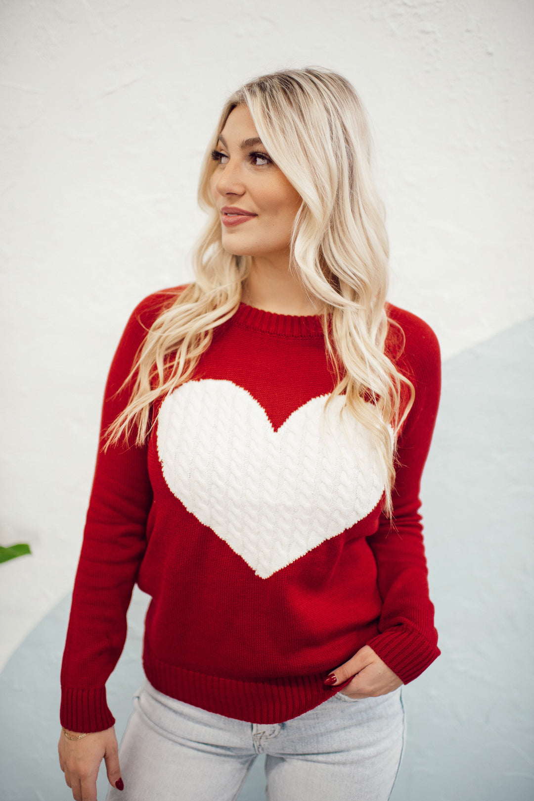 Embrace My Heart Sweater (Red/Ivory)