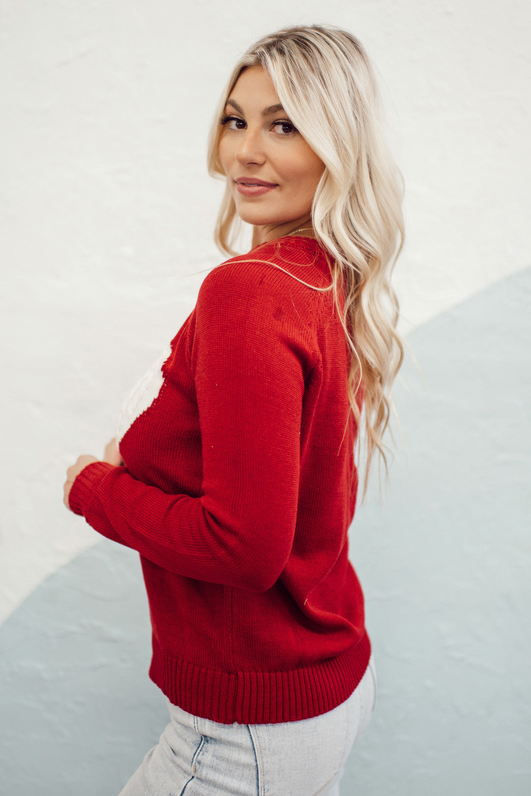 Embrace My Heart Sweater (Red/Ivory)