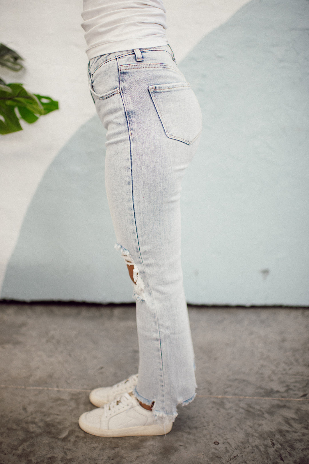 Risen Owyn High Rise Crop Jeans (Light Acid)