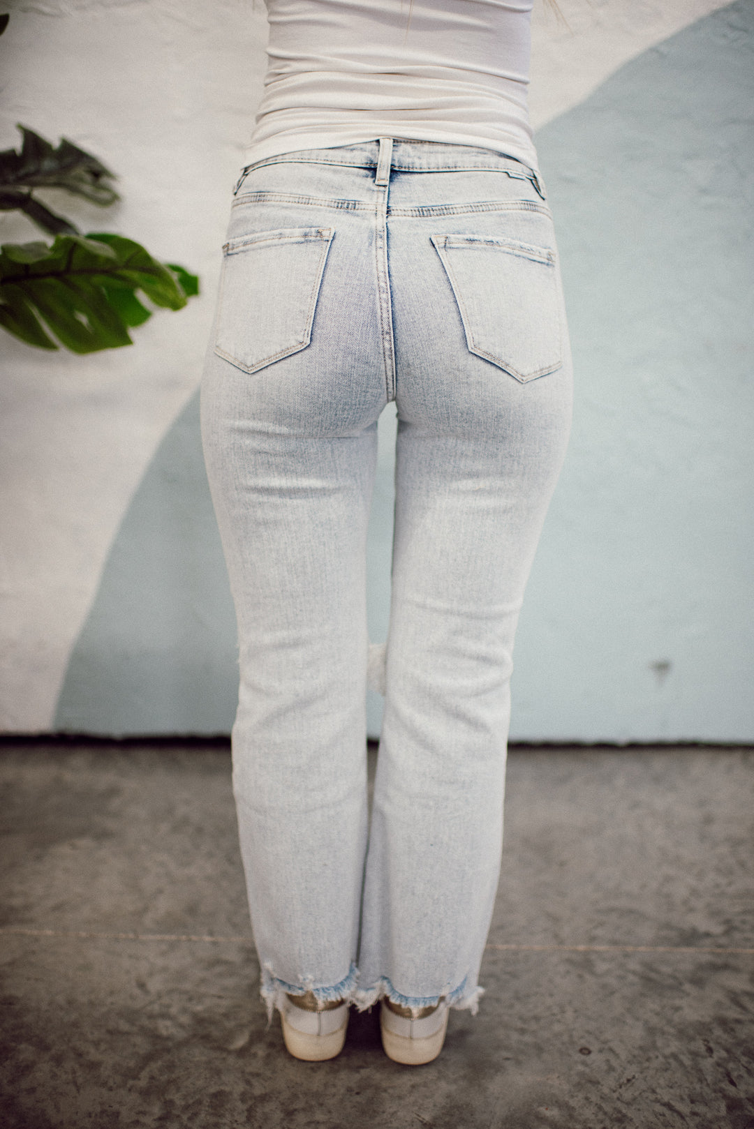 Risen Owyn High Rise Crop Jeans (Light Acid)