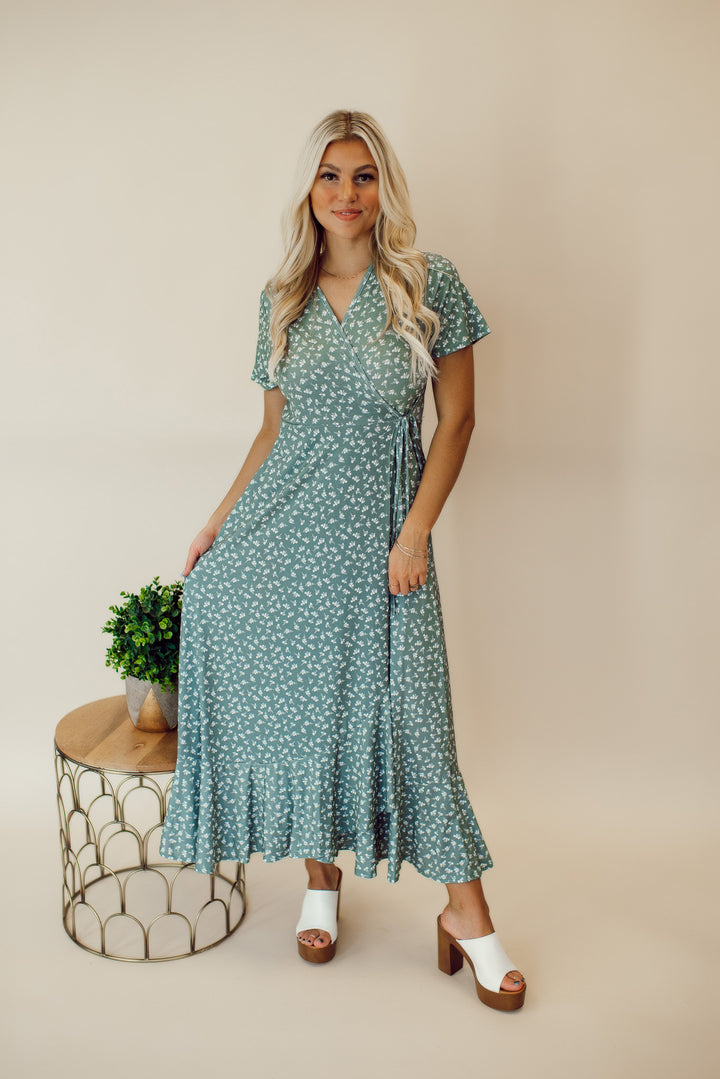 Everyday Favorite Wrap Dress (Seafoam Green)