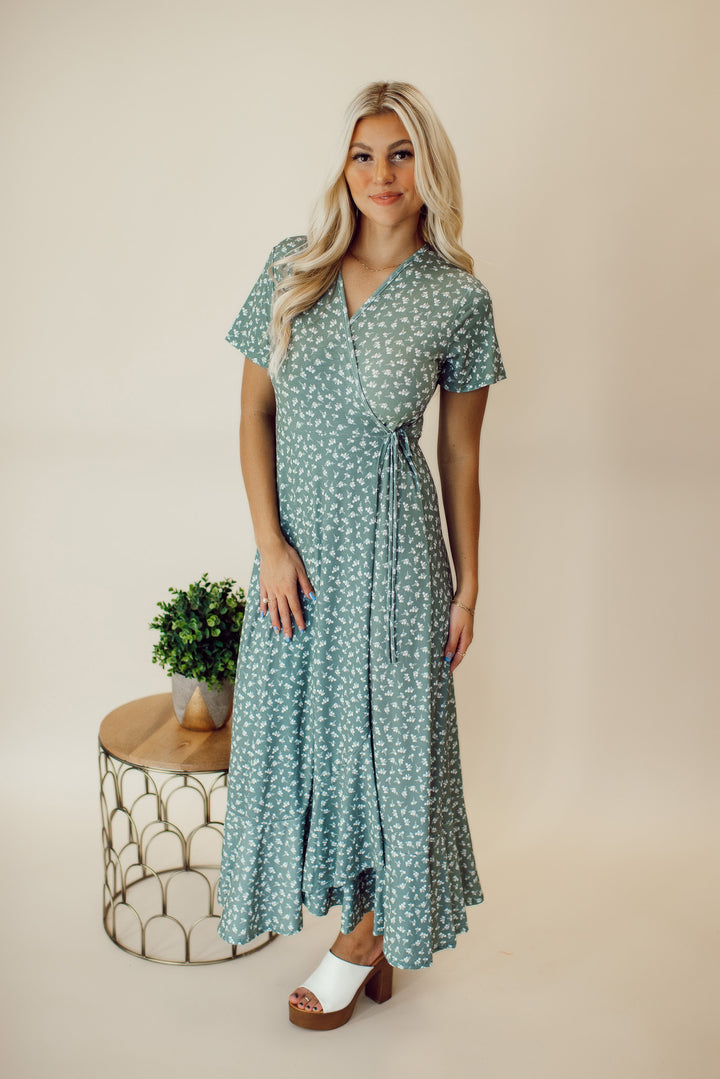 Everyday Favorite Wrap Dress (Seafoam Green)