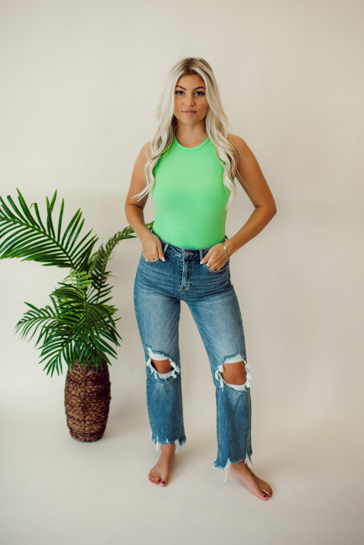 Not Over It Bodysuit (Lime Green)