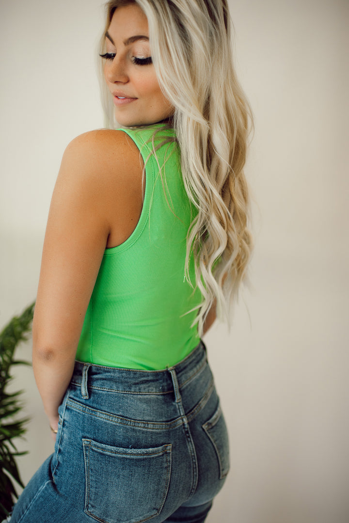 Not Over It Bodysuit (Lime Green)