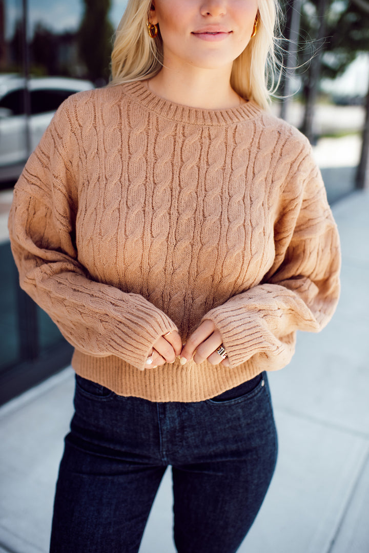 Lorelei Cable Knit Sweater (Khaki)