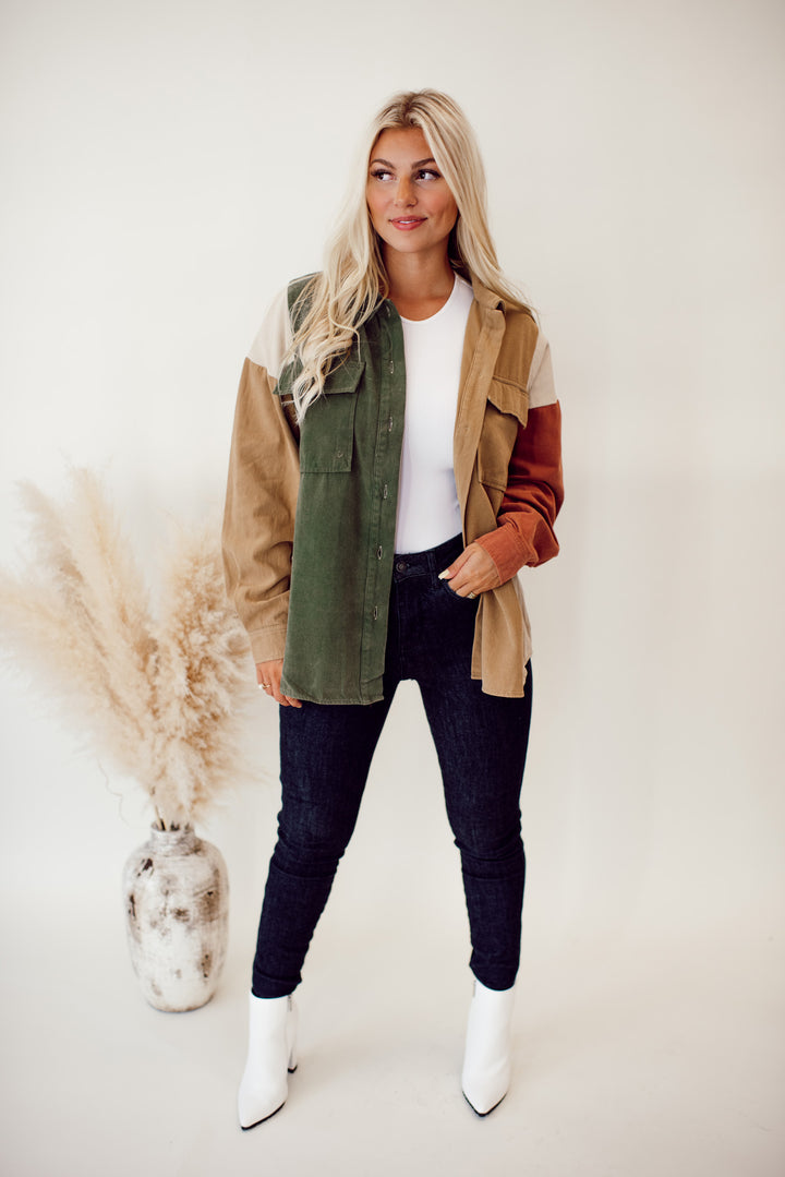 Maple Colorblock Jacket (Hunter Green Multi)