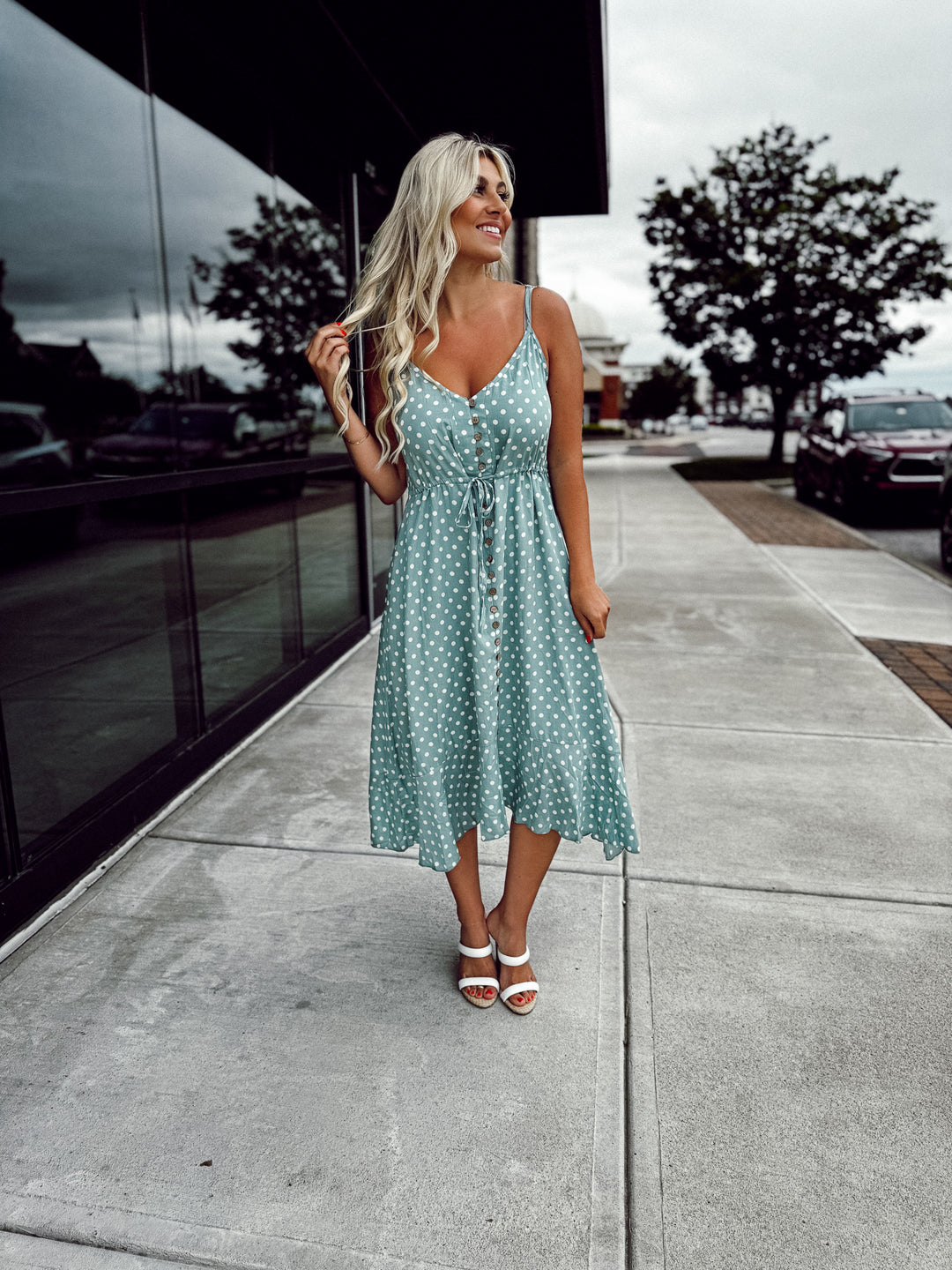 Dapper Days Midi Dress (Sage)