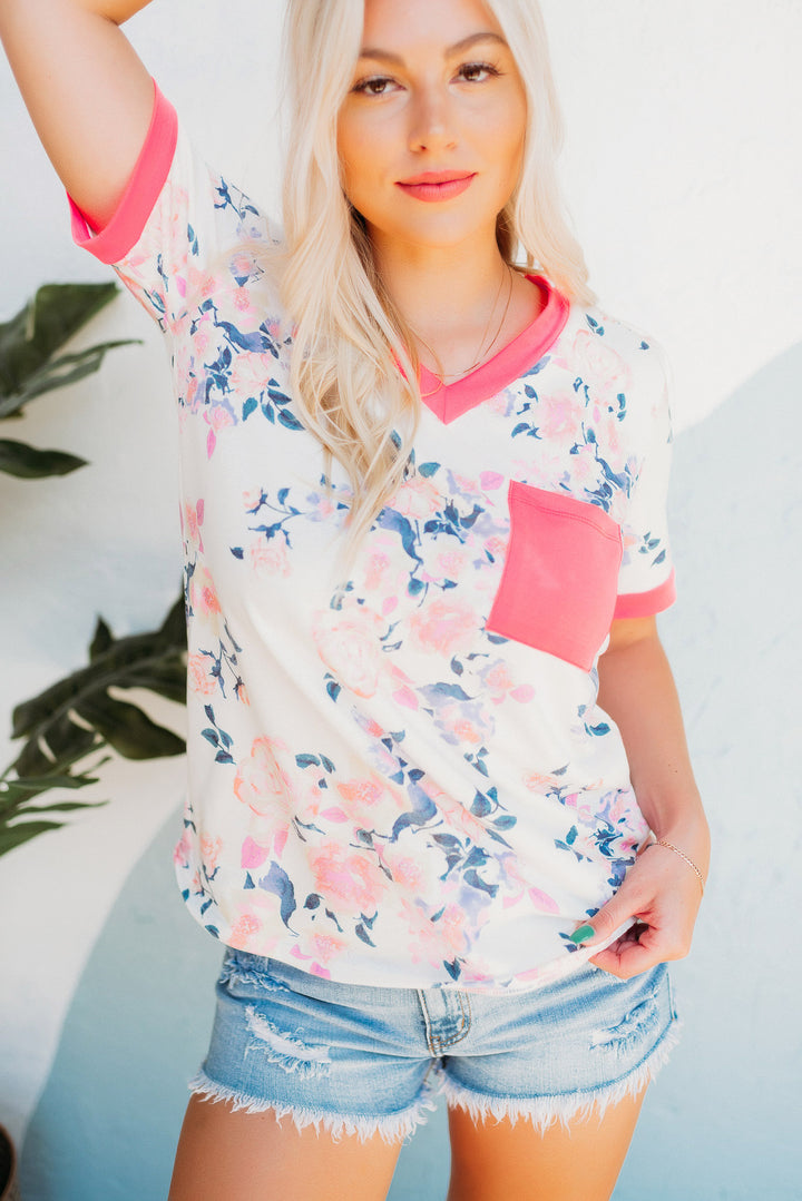 Power To The Flower Pocket Tee (Ivory) DEAL of the DAY