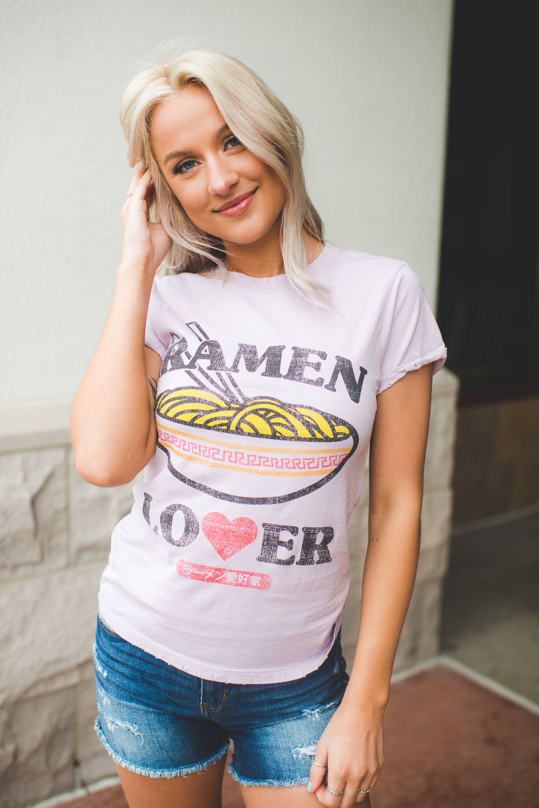 Recycled Karma Ramen Lover Graphic Tee (Lilac)