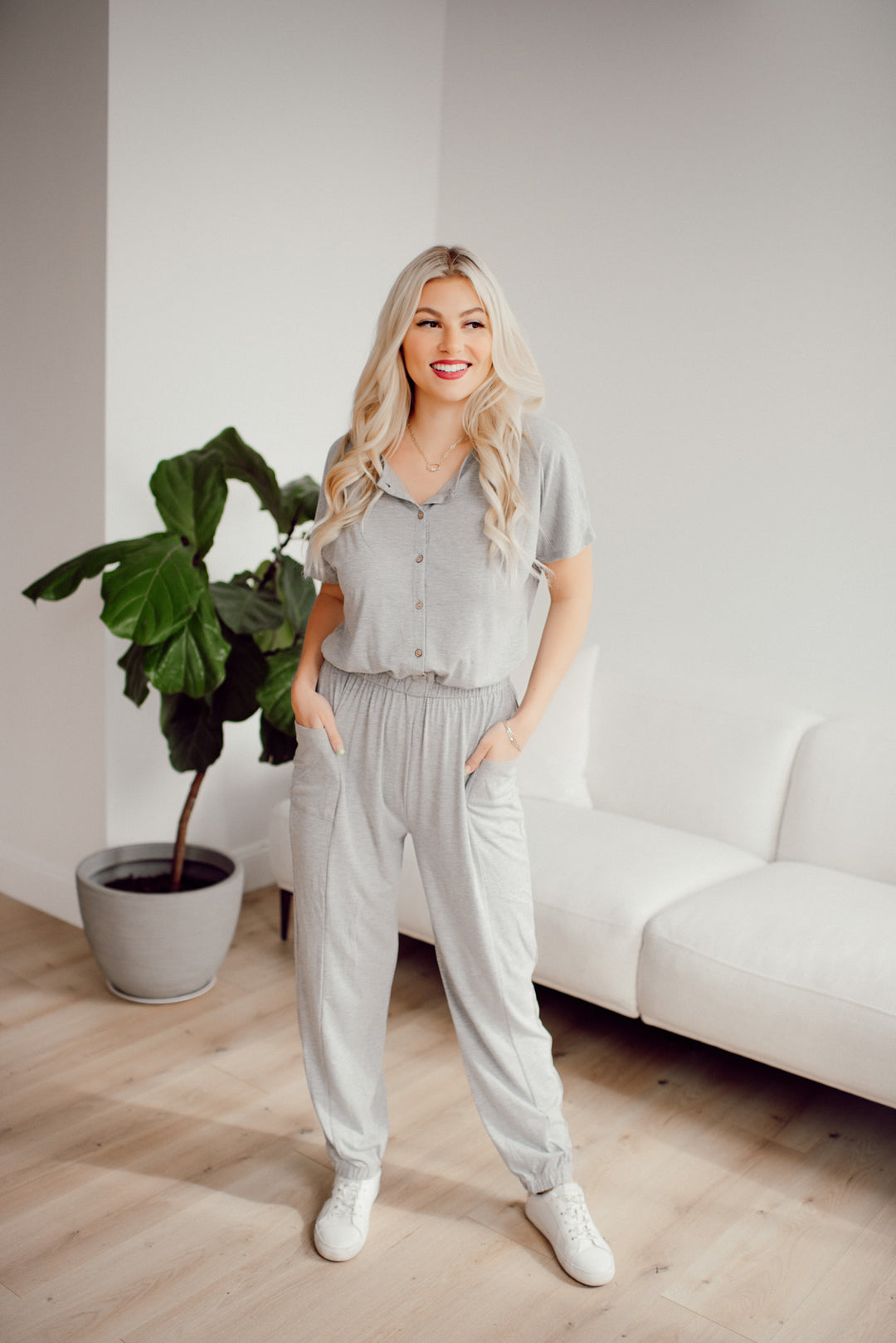 Hit The Target Jumpsuit (Grey)