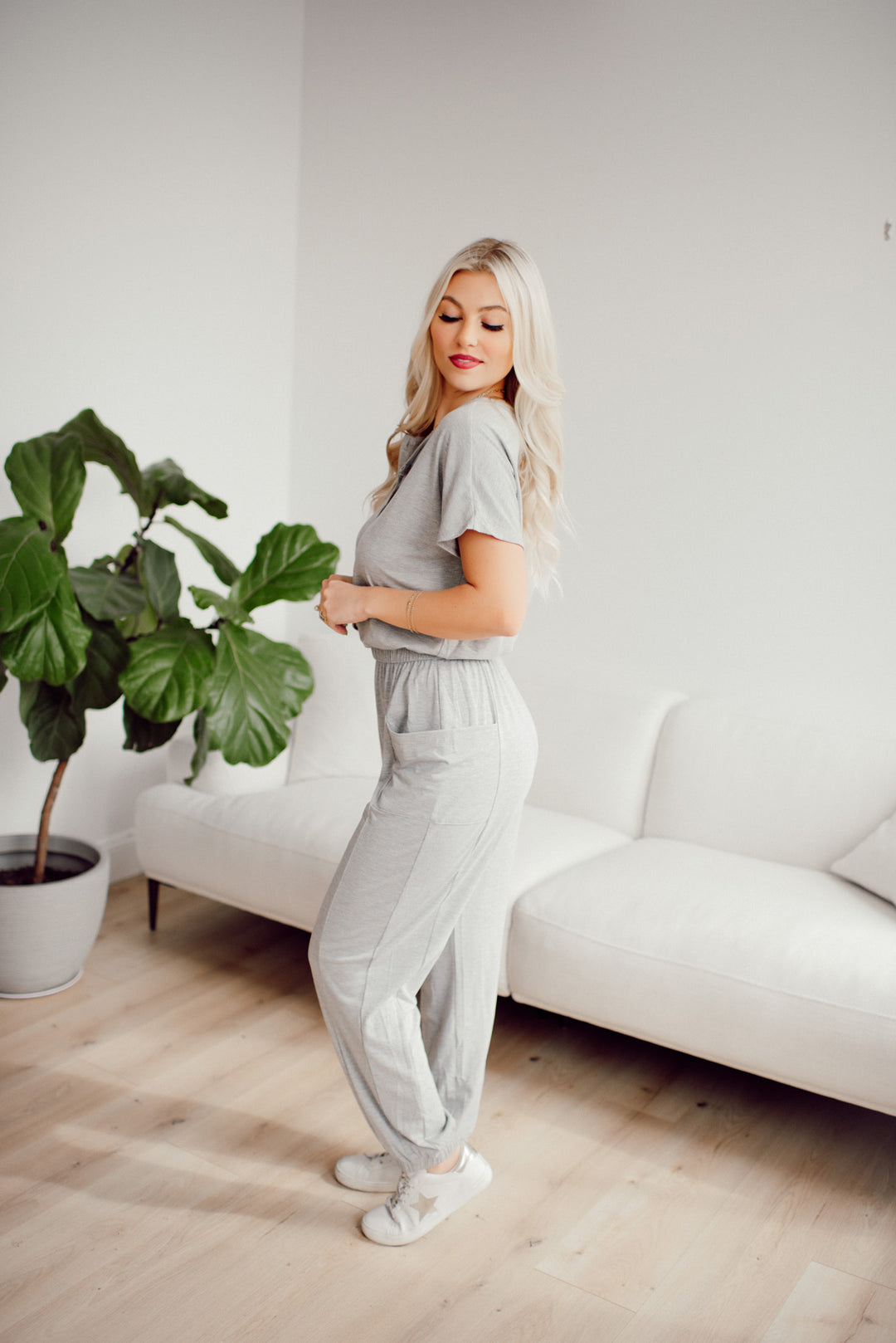 Hit The Target Jumpsuit (Grey)