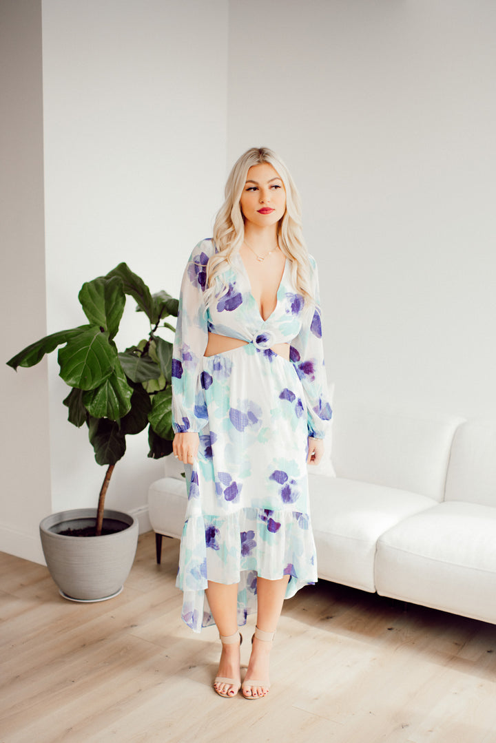 Island Escape Dress (Blue + White) FINAL SALE