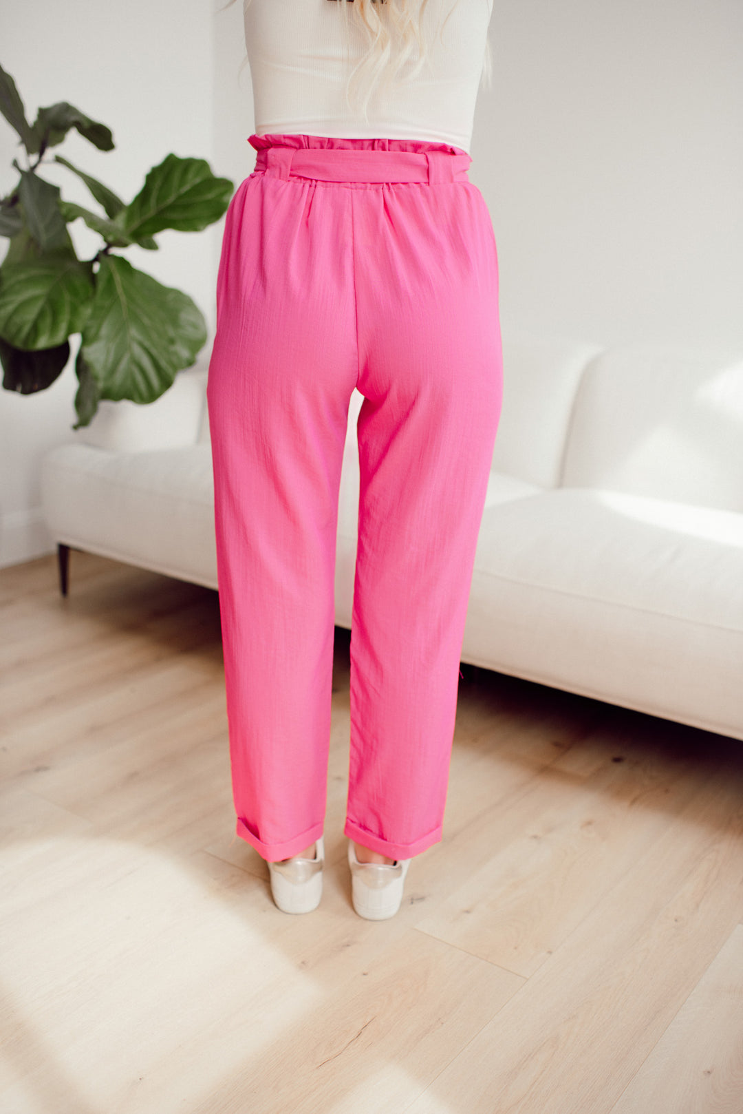 Office Chic Woven Pants (Fuchsia)