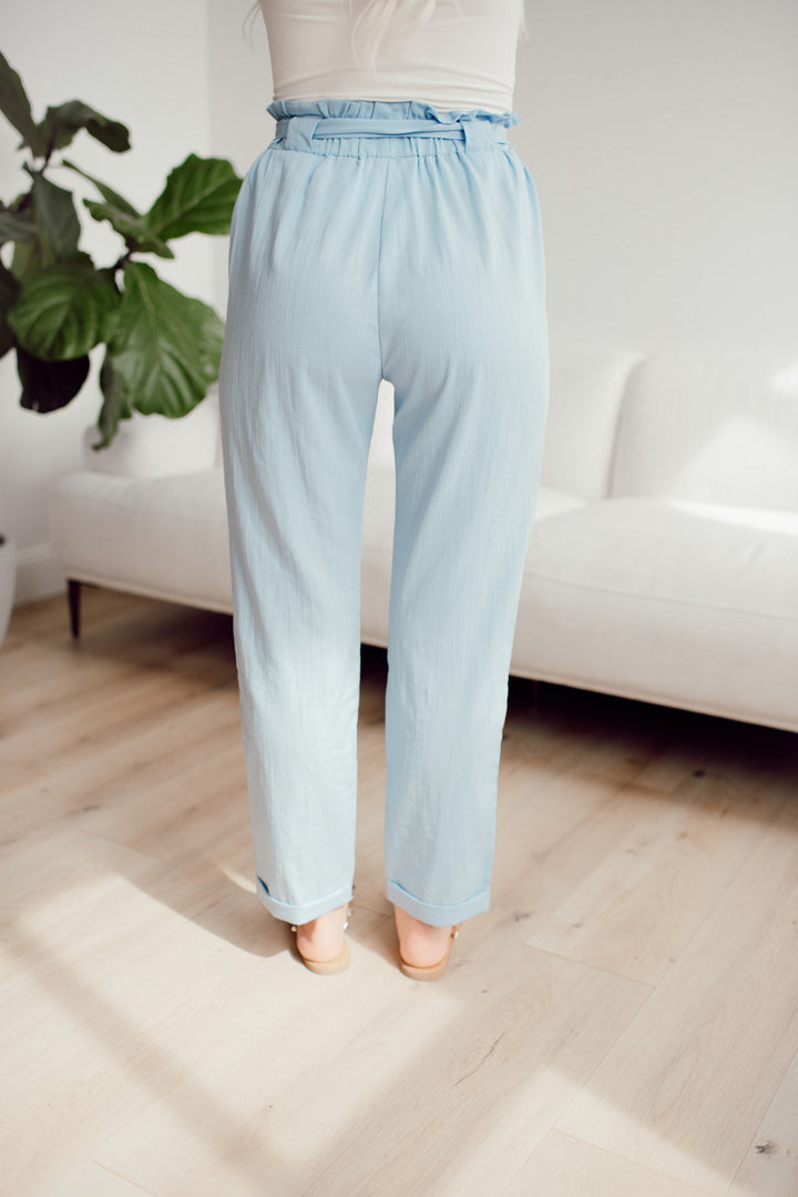 Office Chic Woven Pants (Light Blue)