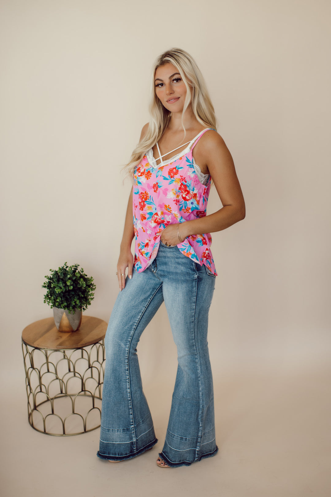 Wakiki Nights Floral Tank (Pink)