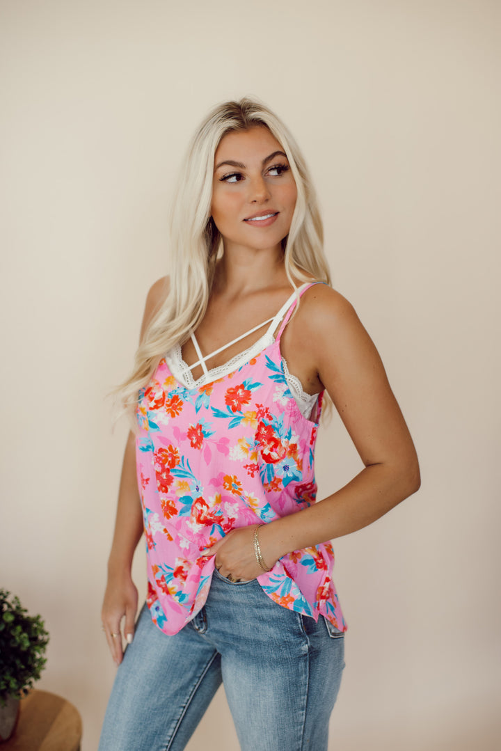 Wakiki Nights Floral Tank (Pink)