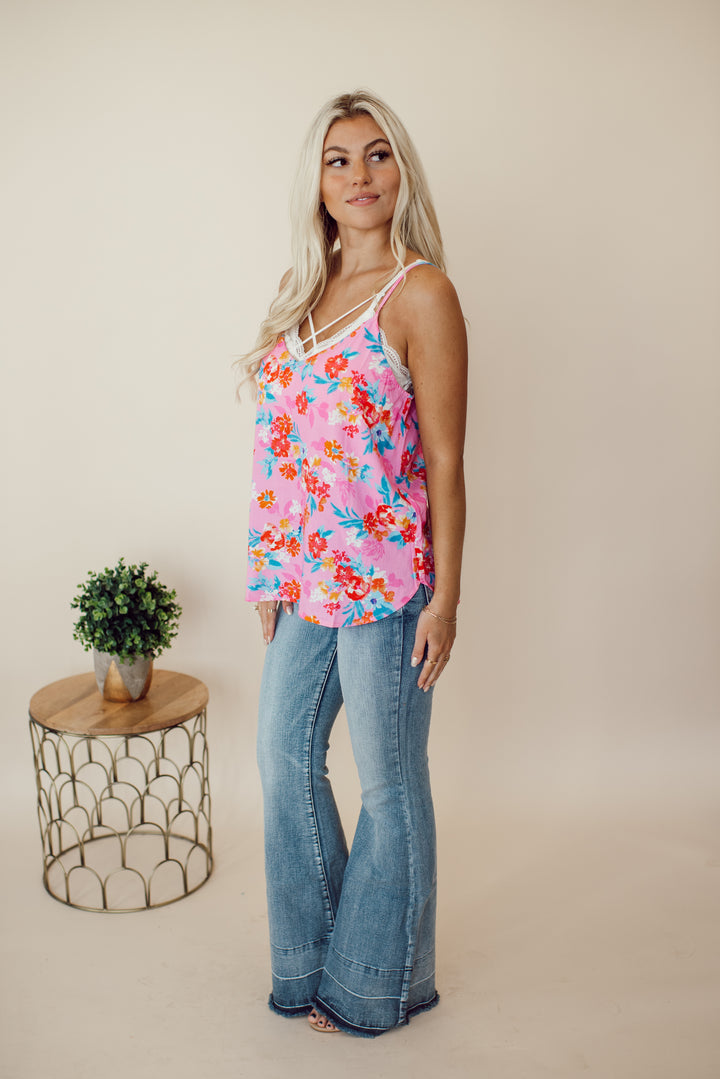 Wakiki Nights Floral Tank (Pink)